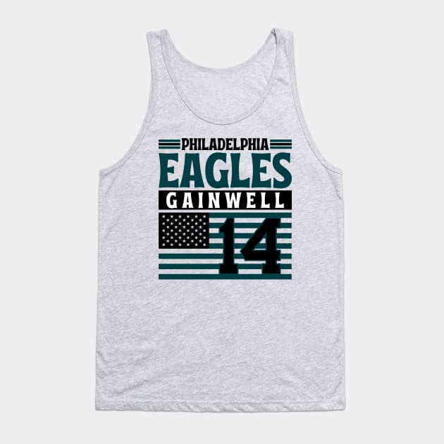 Philadelphia Eagles Gainwell 14 American Flag Football Tank Top by Astronaut.co